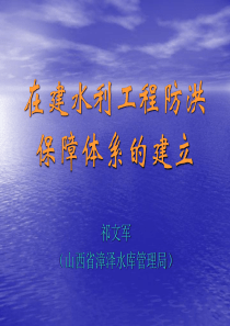 在建水利工程防洪保障体系的建立