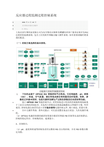 反应器过程监测过程控制系统