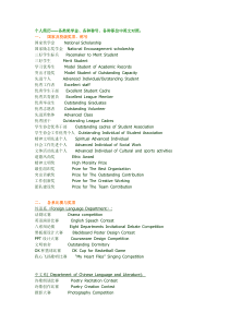 各种奖学金英文
