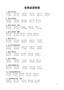 各类成语背诵