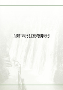 后柳镇中坝村省级旅游示范村建设规划.