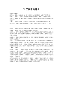 对汉武帝的评价