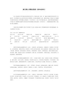 南大核心刊物目录表(2014-2015)
