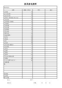 家具家电清单