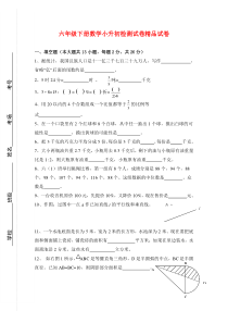 小升初数学毕业考试北师大版小学六年级小升初数学复习试卷