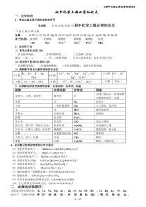 初中化学上册必背知识点
