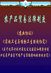 农业协议(WTO组织规则与运行-四川师范大学,潘路佳)