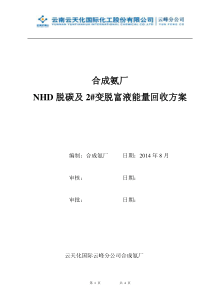 合成氨厂NHD脱碳及2变脱富液能量回收方案(最终)
