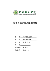 办公自动化综合实训报告
