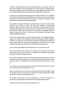 关于环境污染的英文作文