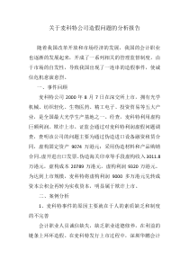 关于麦科特公司造假问题的分析报告docx会计案例