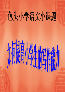 农村小学语文小课题研究.