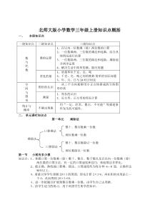 北师大版小学数学三年级上册知识点概括