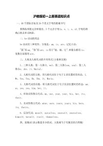 沪教版初一上册英语知识点