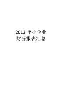 2013年小企业财务报表汇总