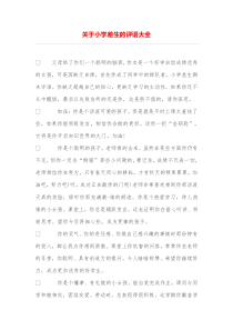 关于小学差生的评语大全