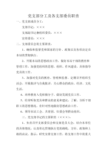 党支部分工及各支部委员职责