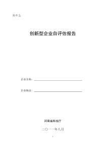 创新型企业自评报告