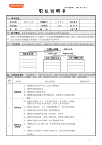 全国KA经理职位说明书