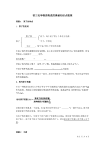 初三化学物质构成的奥秘知识点梳理1