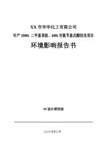 华华化工年产1000t二甲基苯胺、600t对氯苄基戊酮技改项
