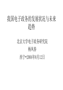 我国电子政务的发展状况与未来(PPT 42页)