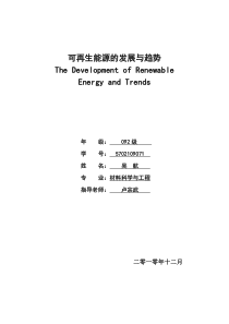 可再生能源的发展与趋势