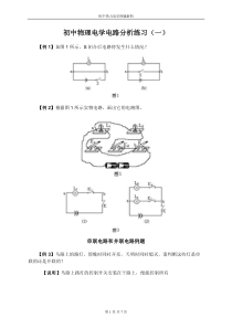 初中物理电学电路分析练习1