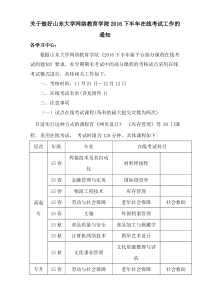 关于做好山东大学网络教育学院2016下半年在线考试工作的通知