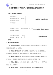 山西富嘉焦化工程项目策划书