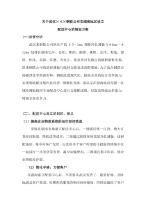 关于武汉钢铁公司在湖南地区设立配送中心的规划方案