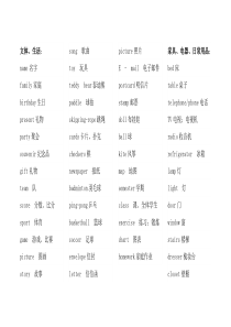 冀教版小学英语单词分类