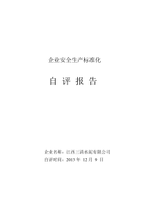 冶金等工贸企业安全生产标准化自评报告范本