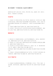 你可晓得中国的各大油田有哪些