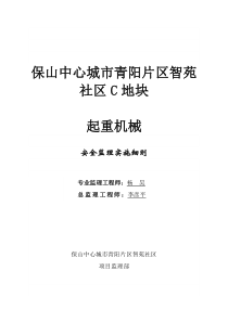 保山起重机械安全监理实施细则