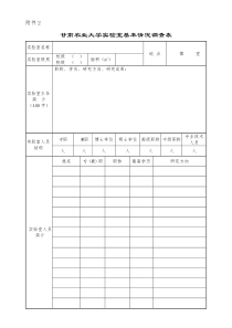 甘肃农业大学实验室基本情况调查表