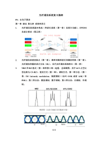 光纤通信系统复习提纲