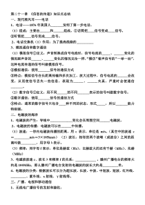 人教版九年级第二十一章知识点复习题纲