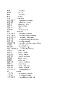 石油地质专业词汇积累