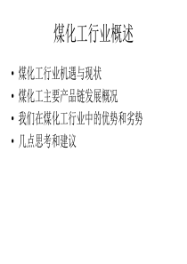 煤化工行业发展概况