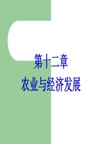 第十二章农业与经济发展