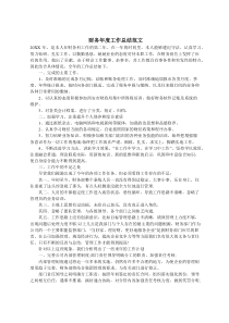 财务年度工作总结范文