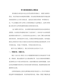 学习财务报表心得体会