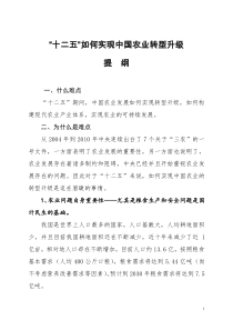 课堂论文：“十二五”期间如何实现中国农业转型升级(XXXX1228)