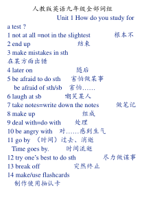 人教版英语九年级全部词组