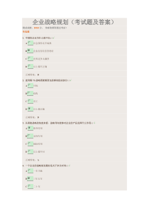 企业战略规划(考试题及答案)