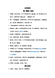 人教版中职语文第一册文学常识及应用文汇总(答案)