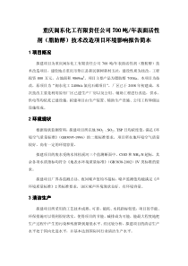 重庆闽东化工有限责任公司700吨年表面活性剂（脂肪醇）技术