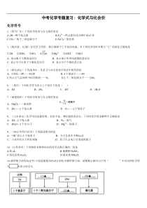 中考化学复习学案-专题1化学用语化学式与化合价习题