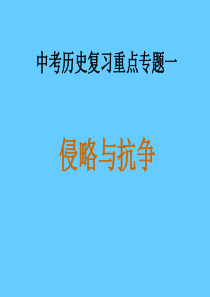 中考历史复习侵略与抗争